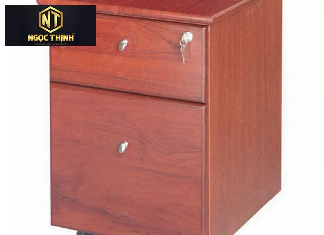 Hộc gỗ sơn Pu di động 2 ngăn kéo M1D1F